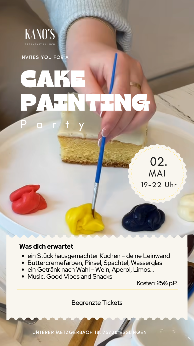 🎨🍰 Cake Painting Party im KANO’S - 02.Mai